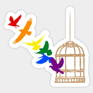 Rainbow Birds Sticker